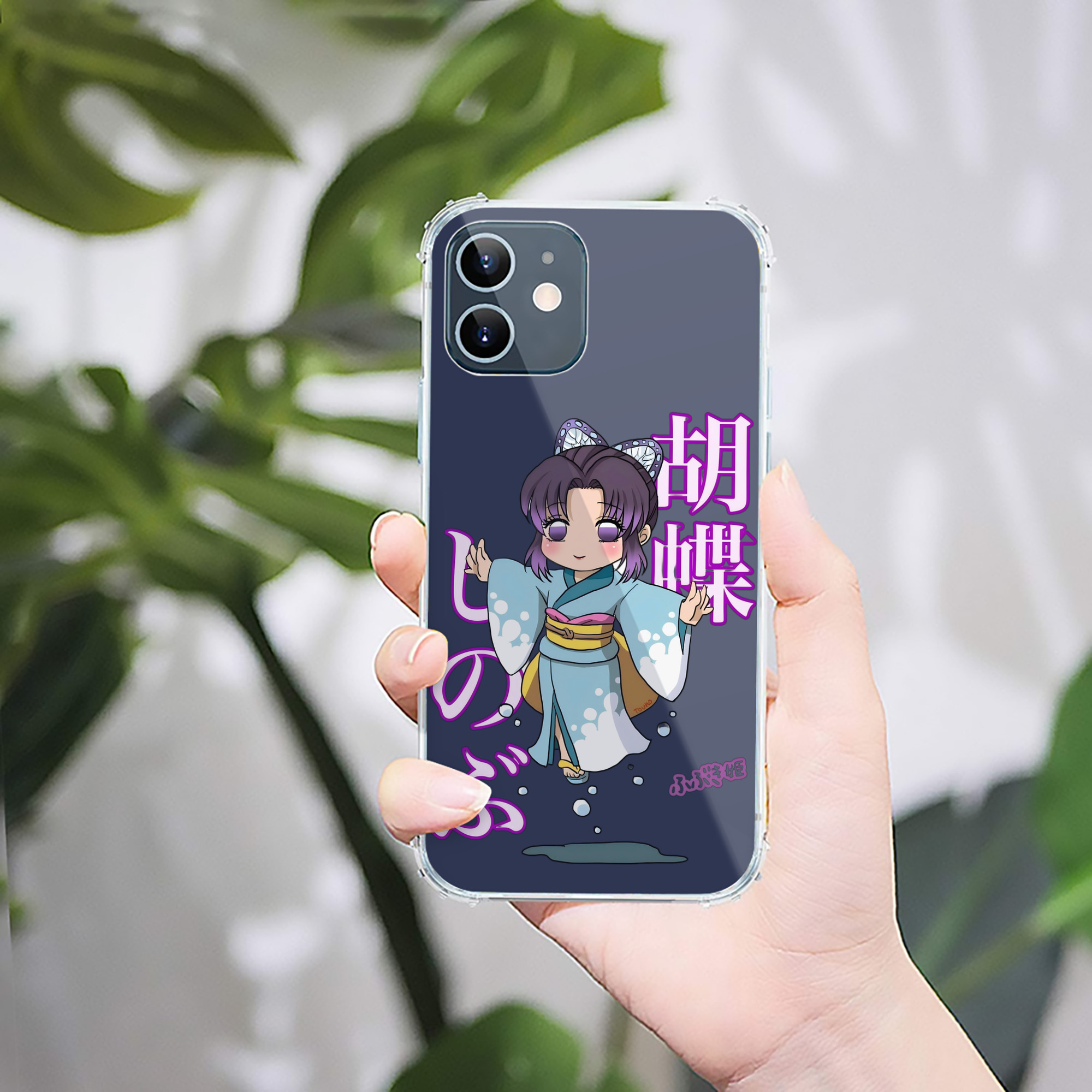 （画像用） 鬼滅の刃（きめつのやいば）蟲柱-胡蝶 しのぶ／こちょう しのぶ Kochou Shinobu 【iPhone 12シリーズ対応】透明スマホケース（クリアソフトケース）